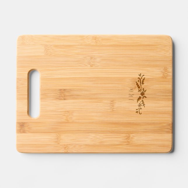 Rustic Florals with Initials on Cutting Board (Front)
