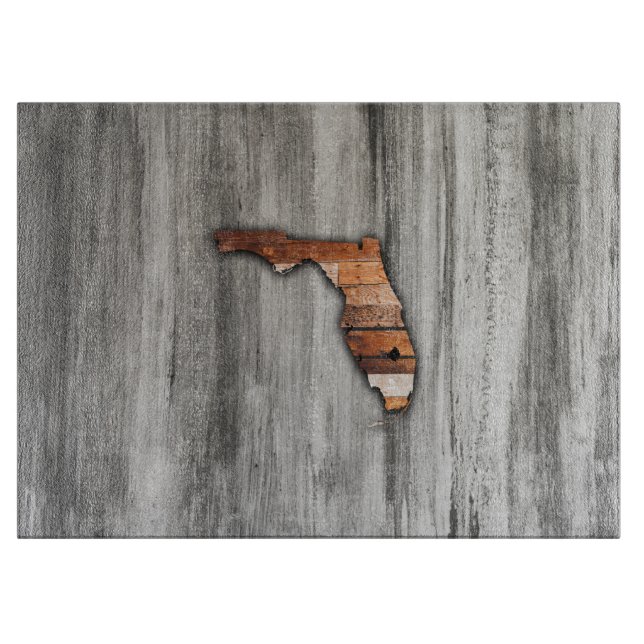 Rustic Florida Shape Cutting Board (Front)