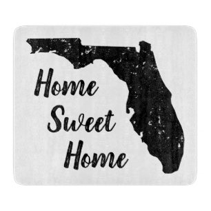 Rustic Florida state panhandle map outline logo Cutting Board
