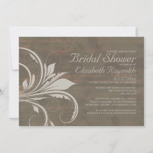 Rustic Flourish Bridal Shower Invitations