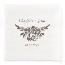 Rustic Flourish Vintage Wedding Paper Dinner Napkins