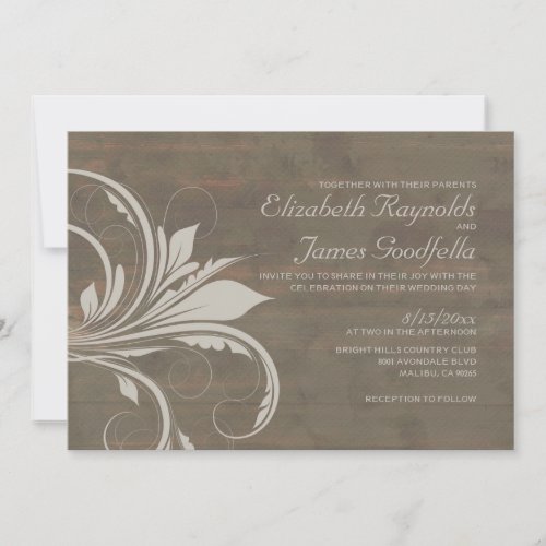Rustic Flourish Wedding Invitations
