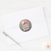 Rustic Flower Bouquet Bridal Shower Favor Sticker (Envelope)