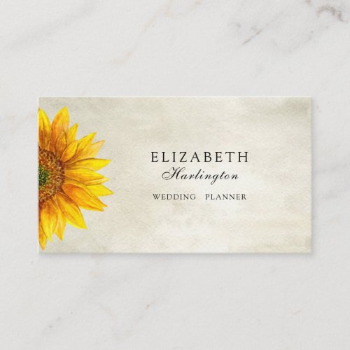 Rustic flower card Sunflower Country floral Business Card