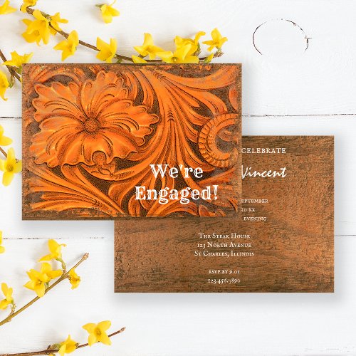 Rustic Flower Country Western Engagement Party Invitation