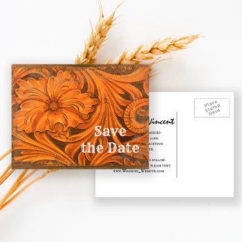Rustic Flower Country Western Save The Date Announcement Postcard by loraseverson at Zazzle
