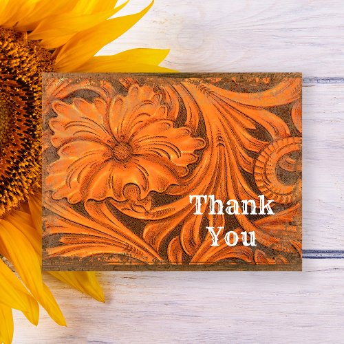 Rustic Flower Country Western Thank You Postcard