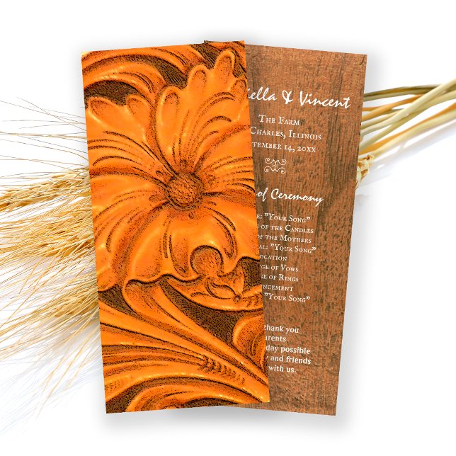 Rustic Flower Country Western Wedding Program (Creator Uploaded)