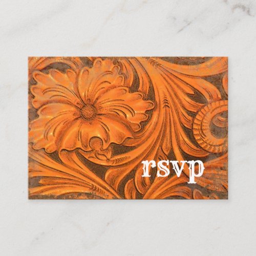 Rustic Flower Country Western Wedding RSVP Card