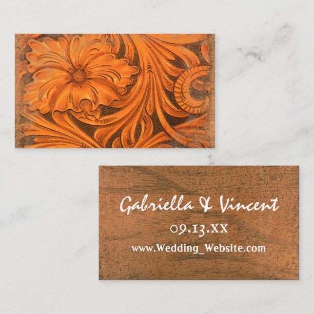 Rustic Flower Country Western Wedding Website Enclosure Card (Front/Back)
