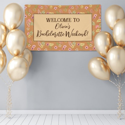 Rustic flower Pattern Bachelorette Party Welcome Banner
