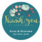 Rustic Flower Script Thank You Wedding Sticker