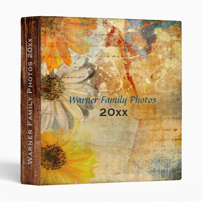 Rustic Flower Shabby Chic Binder (Front/Spine)