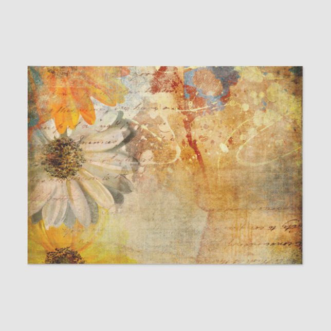 Rustic Flower Shabby Chic Tissue Paper (Front)