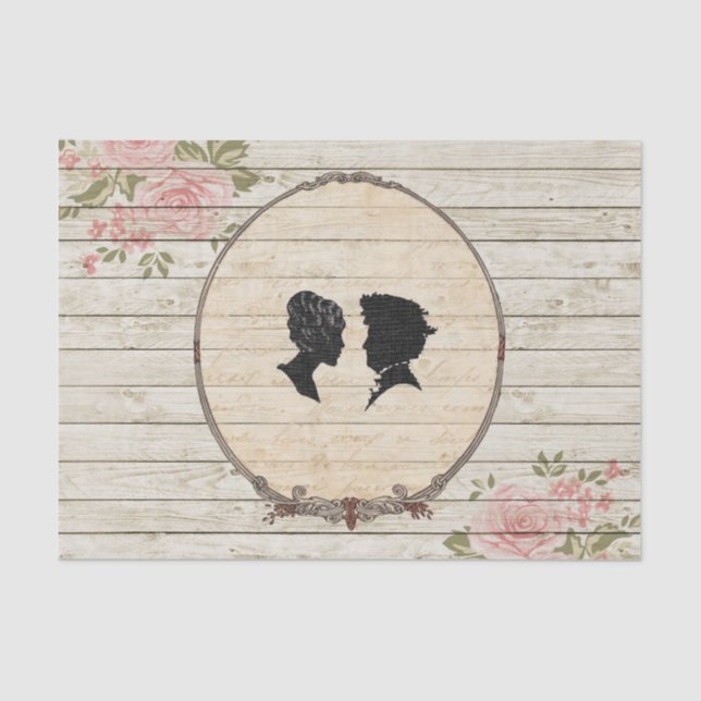 Rustic Flower Shabby Chic Victorian Tissue Paper (Front)