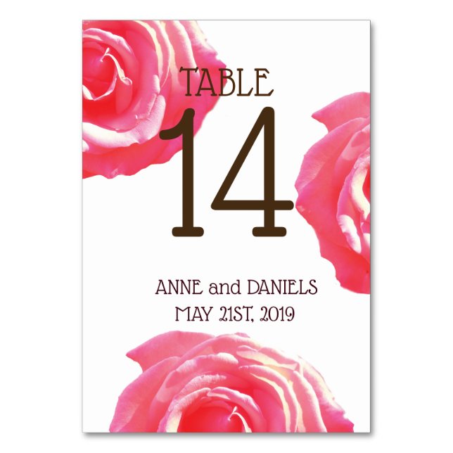 Rustic  Flower Table Number Cards (Front)