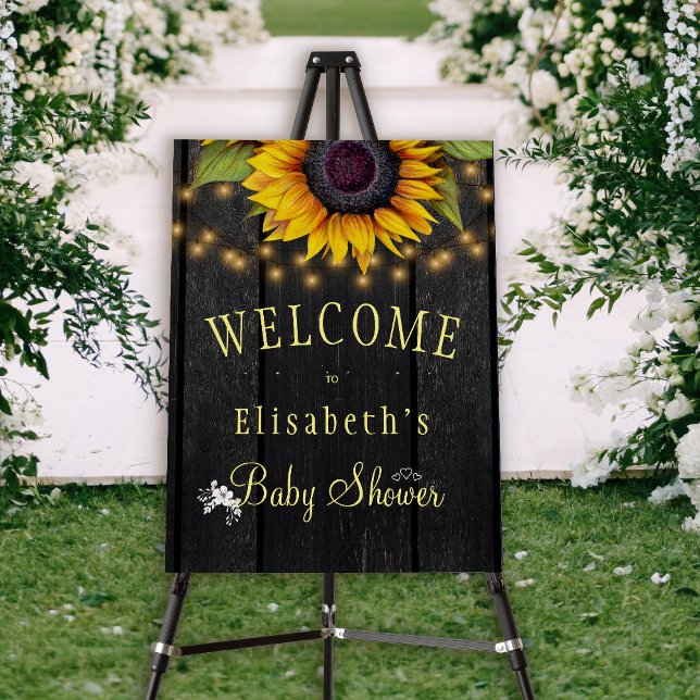 Rustic flowers backyard baby shower welcome sign (Creator Uploaded)