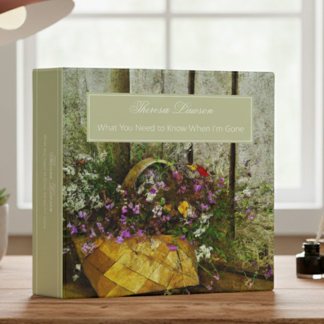 Rustic Flowers & Basket End of Life Planner 3 Ring Binder (Rustic Flowers & Basket End of Life Planner)