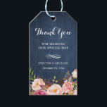 Rustic Flowers Blue Chalkboard Wedding Thank You Gift Tags<br><div class="desc">Rustic Flowers Blue Chalkboard Wedding Favor Thank You Gift Tag.
(1) For further customization,  please click the "customize further" link and use our design tool to modify this template. 
(2) If you need help or matching items,  please contact me.</div>