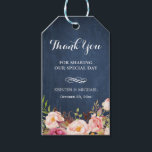Rustic Flowers Blue Chalkboard Wedding Thank You Gift Tags<br><div class="desc">Rustic Flowers Blue Chalkboard Wedding Favor Thank You Gift Tag.
(1) For further customization,  please click the "customize further" link and use our design tool to modify this template. 
(2) If you need help or matching items,  please contact me.</div>
