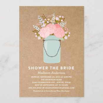 Rustic Flowers  | Bridal Shower Invitation by FINEandDANDY at Zazzle