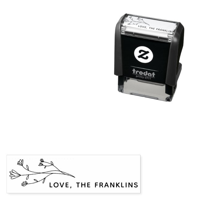 Rustic Flowers Love Self-inking Stamp (In Situ)
