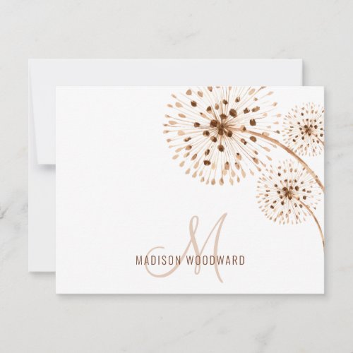 Rustic Flowers Monogram Note Card