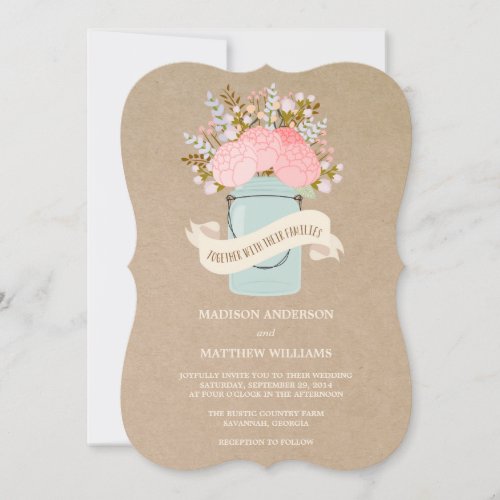 Rustic Flowers | Wedding Invitation
