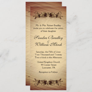 Rustic Flowers Wedding Invitation