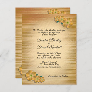Rustic Flowers Wedding Invitation