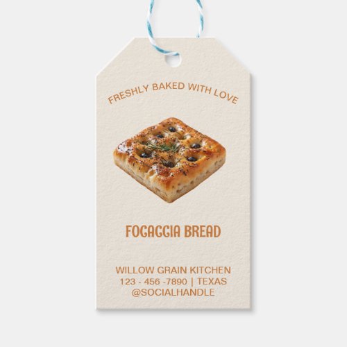 Rustic Focaccia Bread Bakery Product Tags