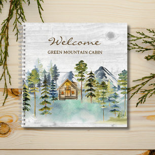 Rustic Foggy Forest Mountain Cabin Guest Book