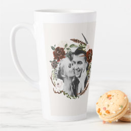 Rustic foliage and antler save the date wedding latte mug