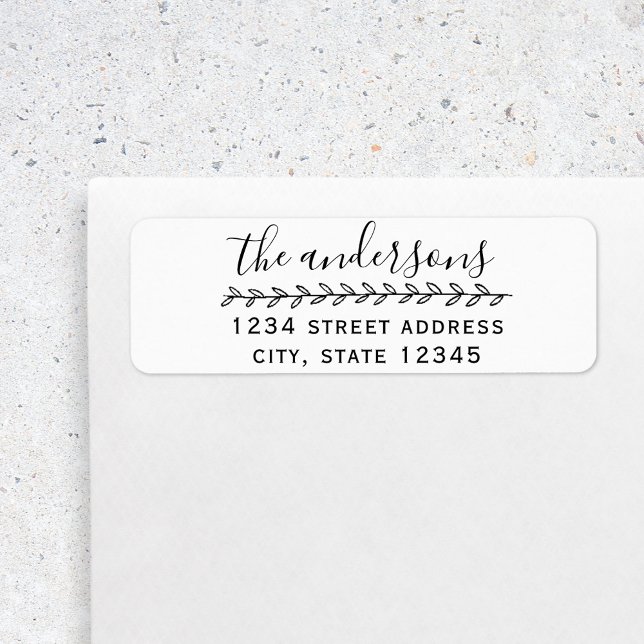 Rustic Foliage Family Name Return Address Label (Creator Uploaded)