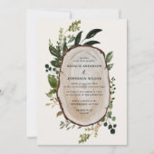 Rustic Foliage Farmhouse Elegant Botanical Wedding Invitation (Front)