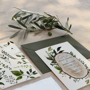 Rustic Foliage Farmhouse Elegant Botanical Wedding Invitation