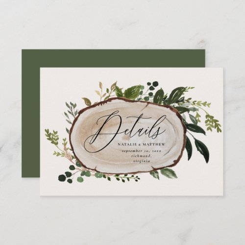 Rustic Foliage Farmhouse Elegant Wedding details   Enclosure Card