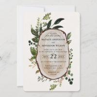 Rustic Foliage Farmhouse Wedding invitation