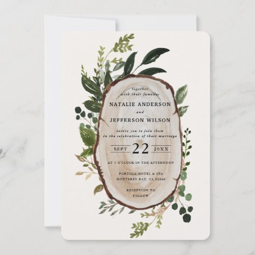 Rustic Foliage Farmhouse Wedding invitation