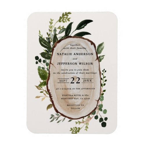 Rustic Foliage Farmhouse Wedding invitation Magnet