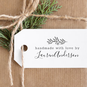 Rustic Foliage Handmade with Love by Self-inking Stamp