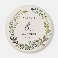 Rustic foliage wreath fall winter wedding party