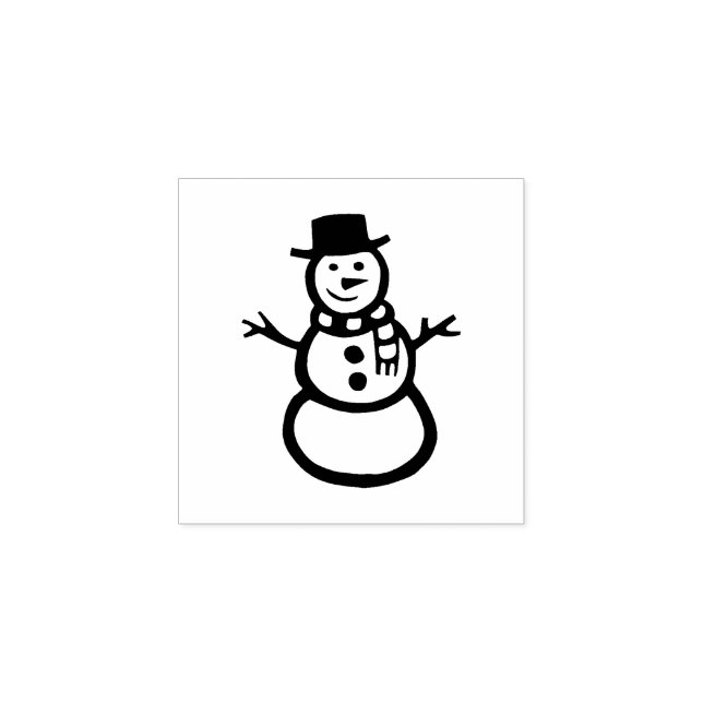 Rustic Folk Art Snowman Christmas Winter Rubber St Rubber Stamp (Imprint)