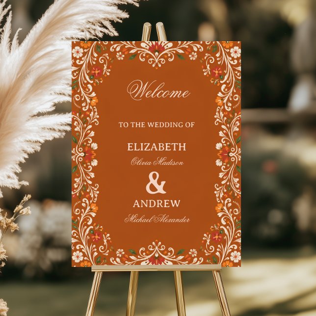Rustic Folk Botanical Celebration Mexican Foam Board (Creator Uploaded)