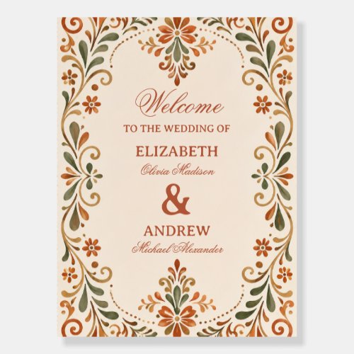 Rustic Folk Botanical Celebration Mexican Foam Board