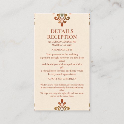 Rustic Folk Botanical Mexican Enclosure Card