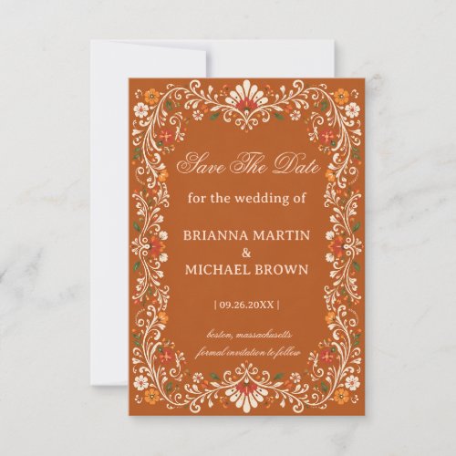 Rustic Folk Botanical Romantic Mexican Save The Date