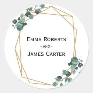 Rustic Folk Greenery Round Sticker