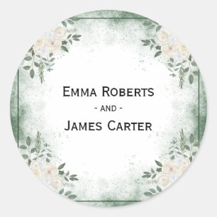 Rustic Folk Greenery Round Sticker