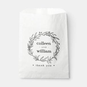 Rustic Folk Wildflower Wreath Favor Bag